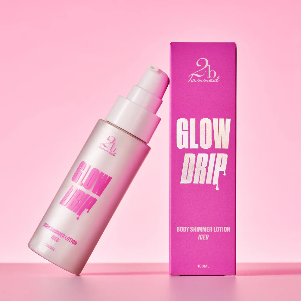 2BTanned Glow Drip Body Shimmer Lotion Iced 100ml - Image 2
