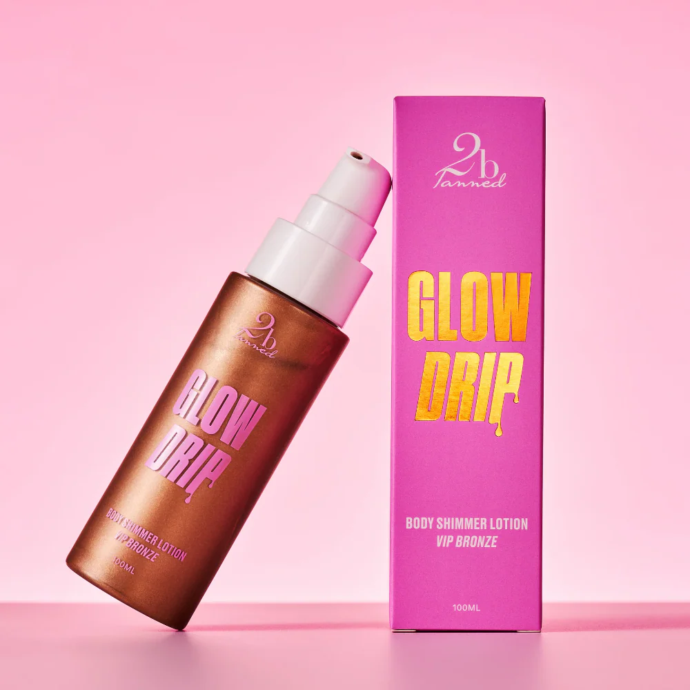 2BTanned Glow Drip Body Shimmer Lotion VIP Bronze 100ml - Image 2