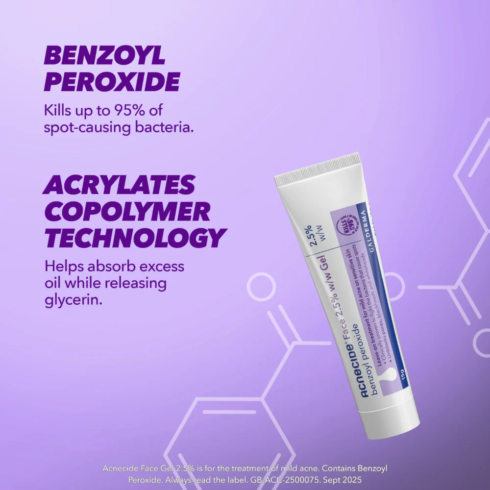 Acnecide + Purifide Leave On Spot Treatment with 2.5% Benzoyl Peroxide 15g - Image 4