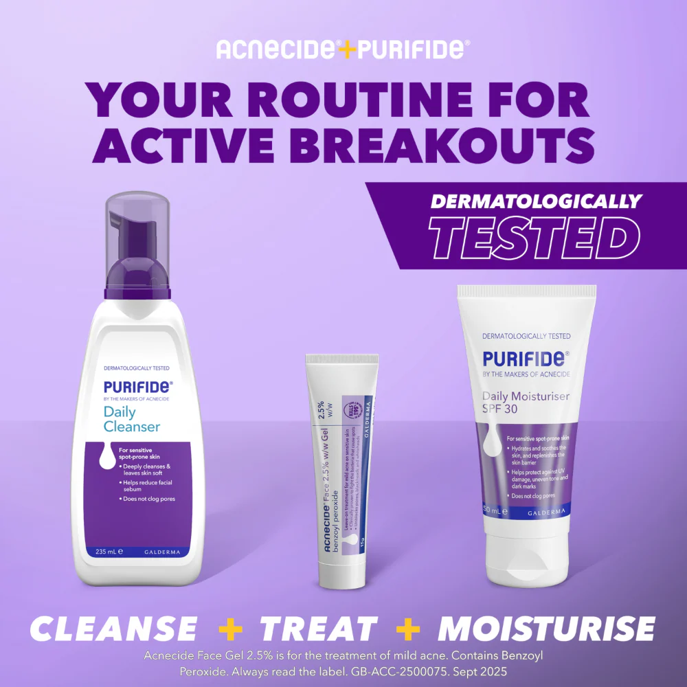 Acnecide + Purifide Leave On Spot Treatment with 2.5% Benzoyl Peroxide 15g - Image 5