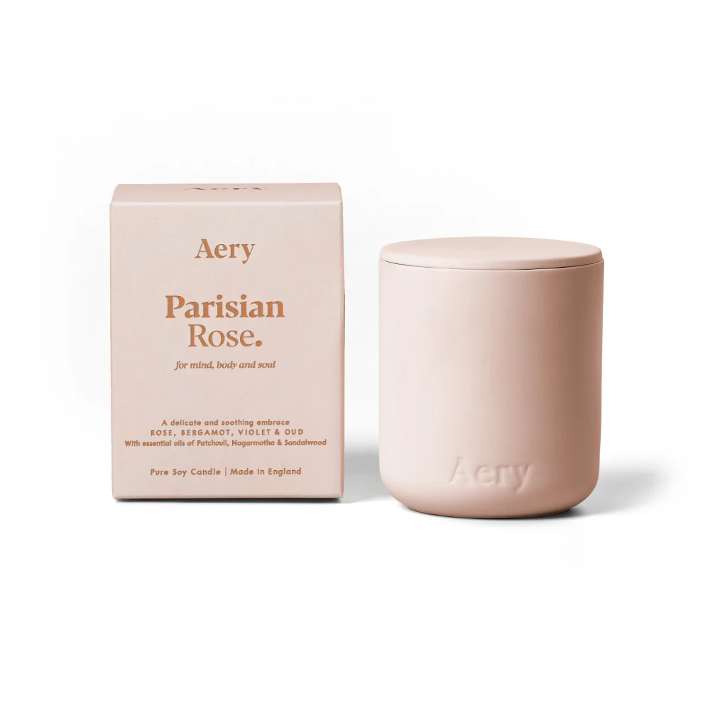 Aery Parisian Rose Scented Clay Jar Candle 280g - Image 3