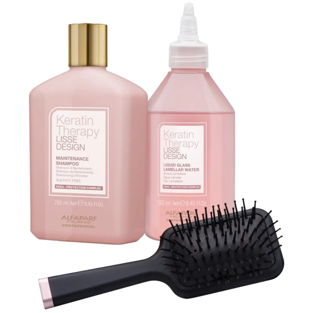 Alfaparf Milano Keratin Therapy Lisse Design Maintenance Kit with Shampoo & Lamellar Water - Image 2