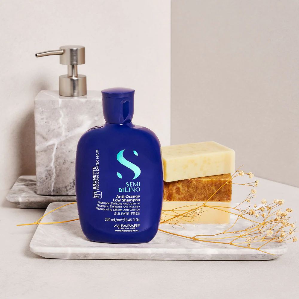 Alfaparf Milano Semi Di Lino Brunette Anti-Orange Low Shampoo 250ml - Image 5