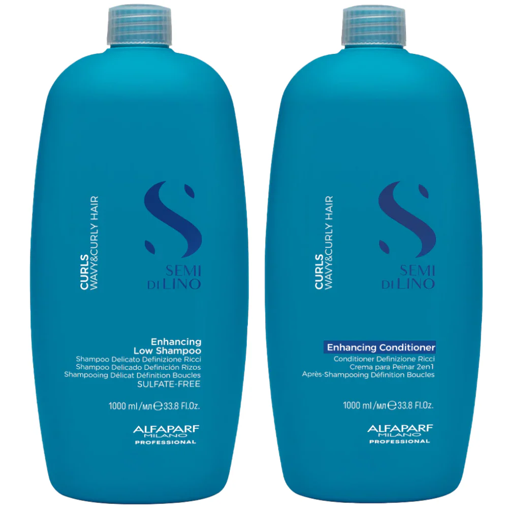 Alfaparf Milano Semi Di Lino Curls Enhancing Low Shampoo & Conditioner Twin 2 x 1000ml - Image 2