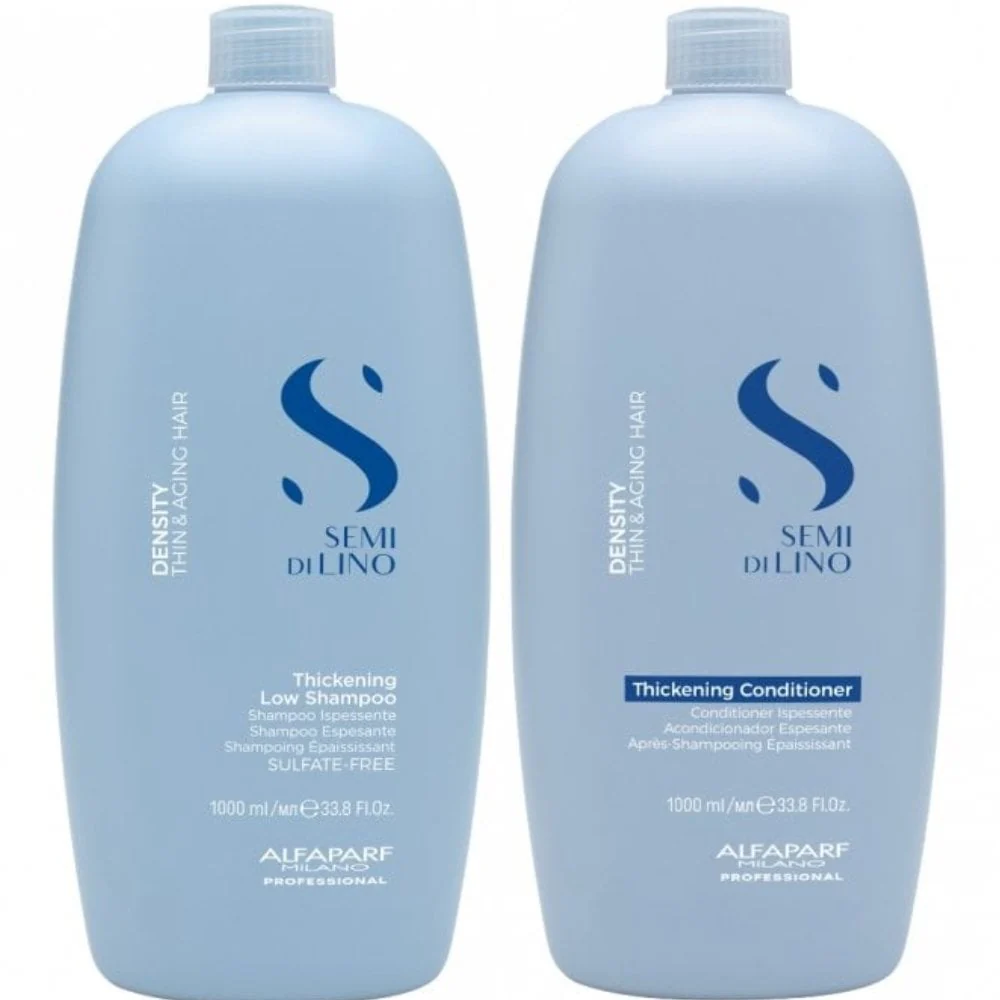 Alfaparf Milano Semi Di Lino Density Thickening Low Shampoo & Conditioner Twin 2 x 1000ml - Image 2