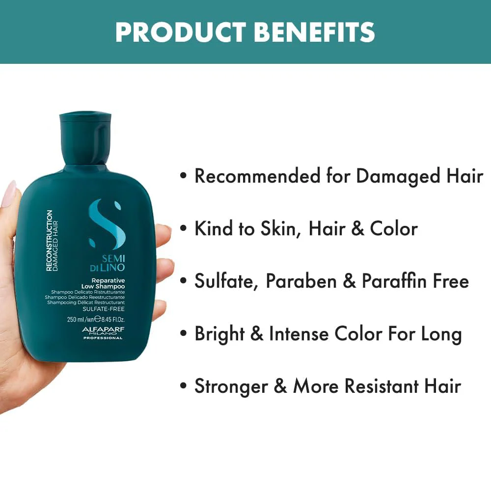 Alfaparf Milano Semi Di Lino Reparative Reconstruction Low Shampoo 250ml - Image 3
