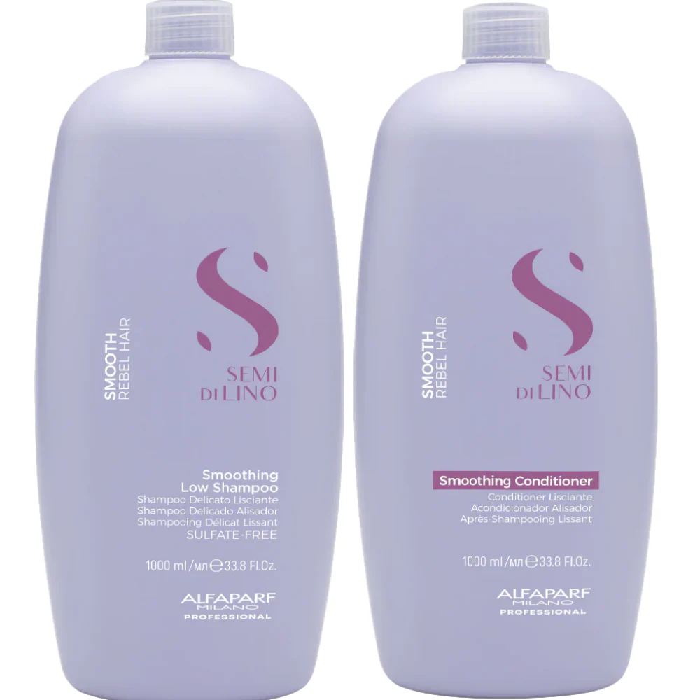 Alfaparf Milano Semi Di Lino Smoothing Low Shampoo & Conditioner Twin 2 x 1000ml - Image 2
