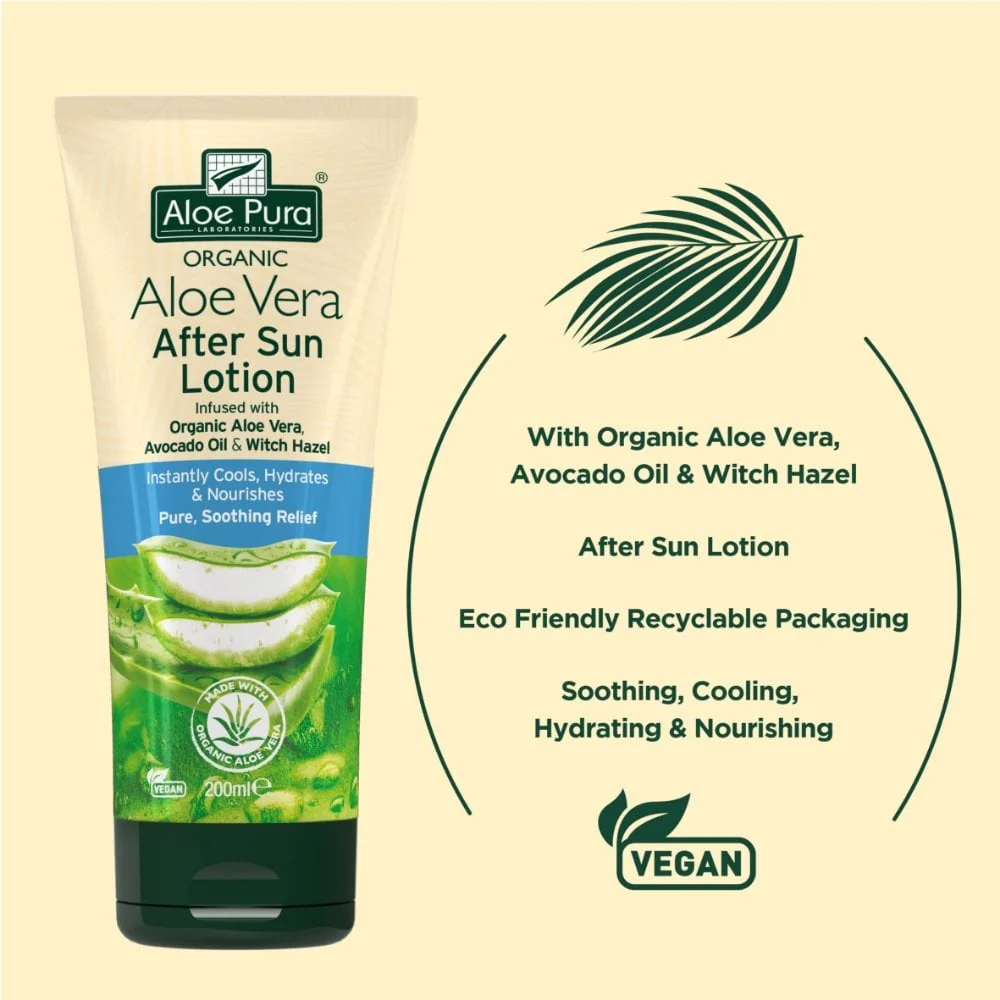 Aloe Pura Organic Aloe Vera After Sun Lotion 200ml - Image 3