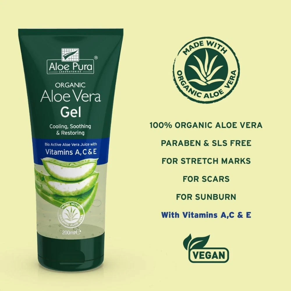 Aloe Pura Organic Aloe Vera Vitamin A, C & E Skin Gel 200ml - Image 3