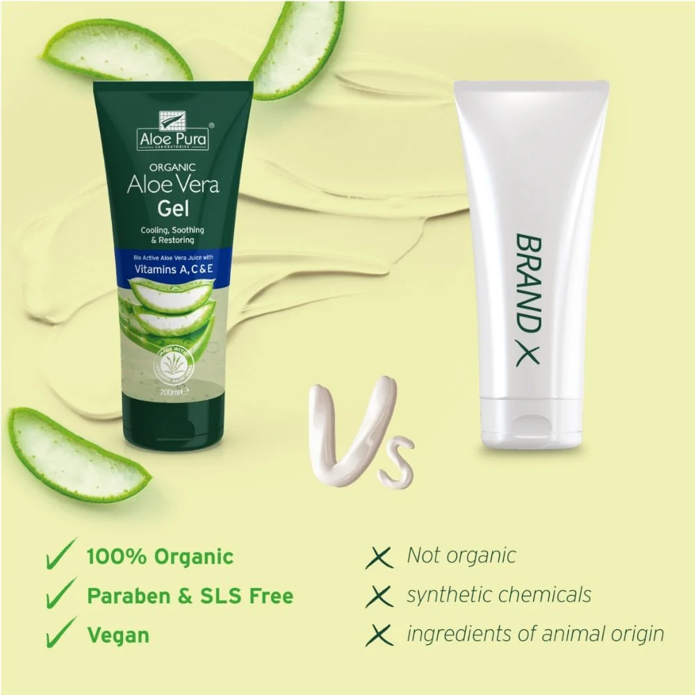 Aloe Pura Organic Aloe Vera Vitamin A, C & E Skin Gel 200ml - Image 5