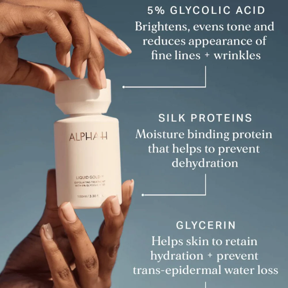 ALPHA-H Liquid Gold + Glycolic Acid Exfoliating Treatment 100ml - Image 7