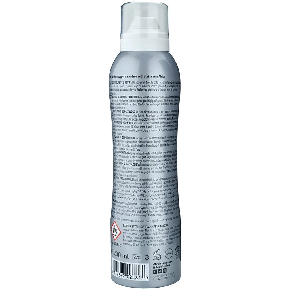 Altruist Dermatologist Invisible Sunspray SPF50 Duo 2 x 200ml - Image 3