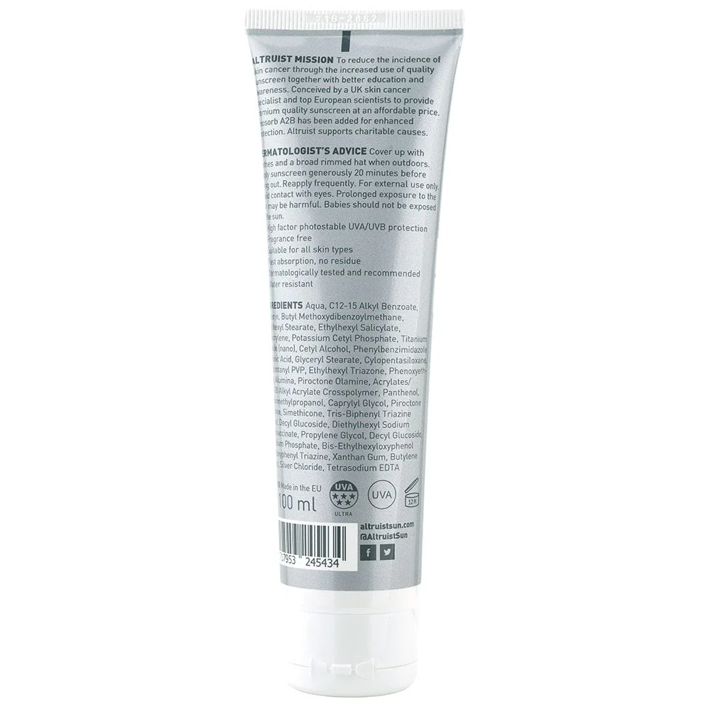 Altruist Dermatologist Sunscreen SPF50 100ml - Image 2