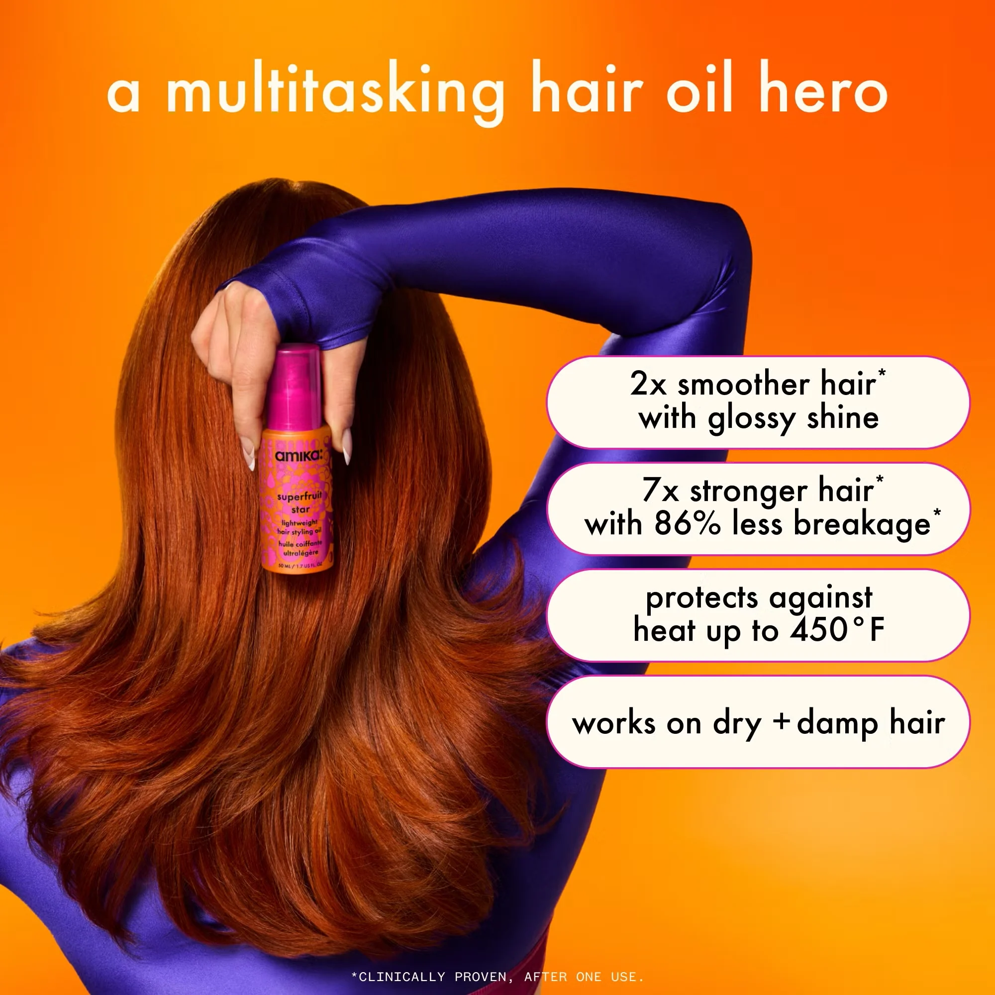 Amika Superfruit Star Lightweight Hair Styling Oil 50ml - Image 2