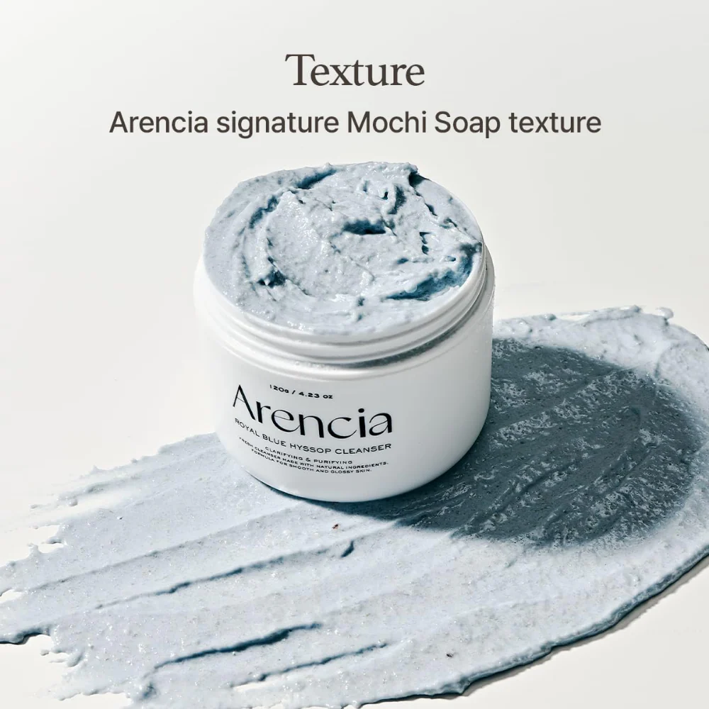 Arencia Fresh Blue Hyssop Mochi Cleanser 120g - Image 3