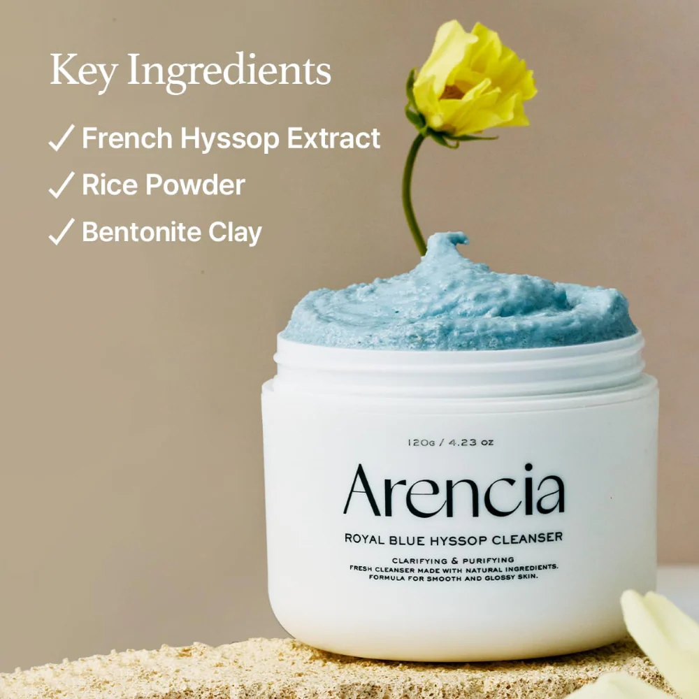 Arencia Fresh Blue Hyssop Mochi Cleanser 120g - Image 4