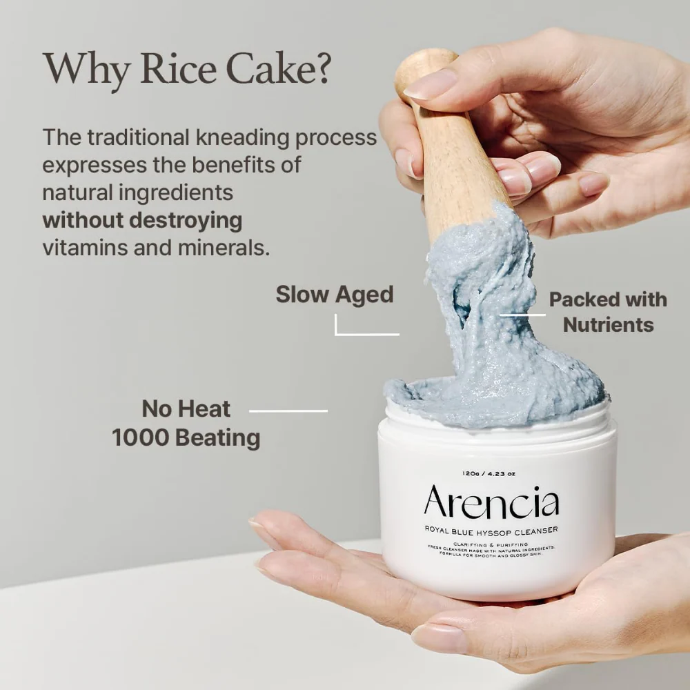 Arencia Fresh Blue Hyssop Mochi Cleanser 120g - Image 5