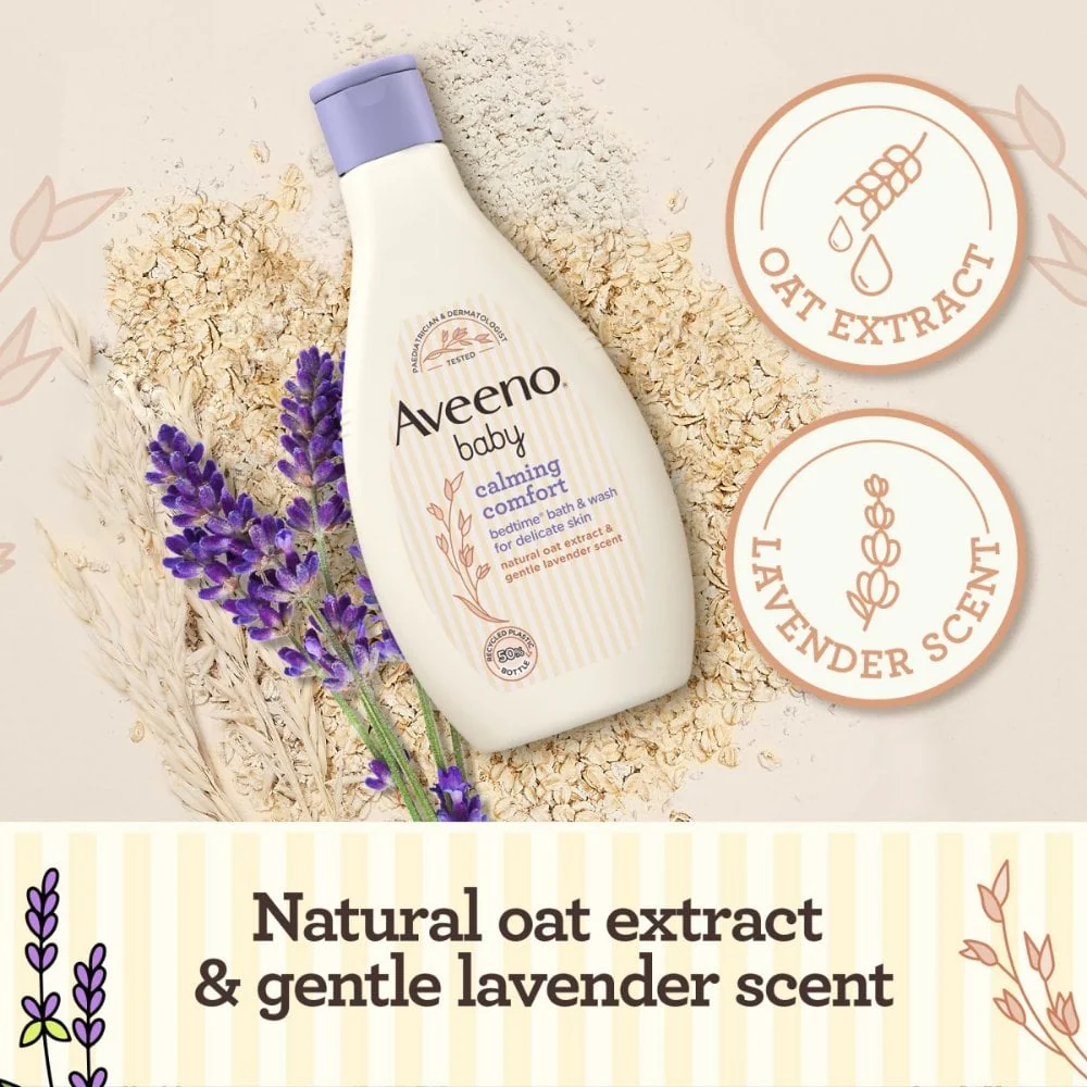 Aveeno Baby Calming Comfort Bedtime Bath & Wash 250ml - Image 2