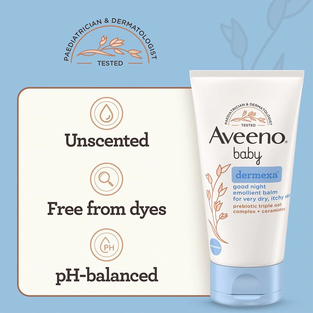 Aveeno Baby Dermexa Good Night Emollient Balm 75ml - Image 3