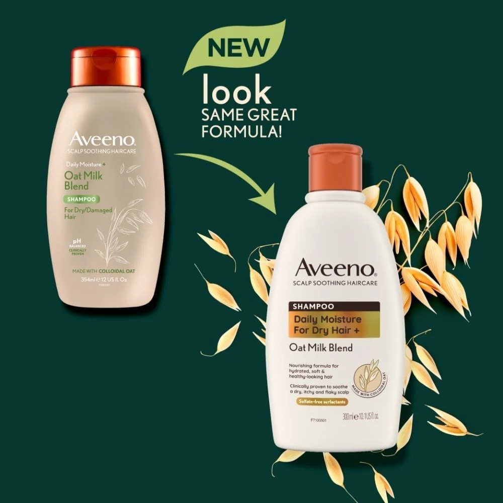 Aveeno Daily Moisture+ Oat Milk Blend Shampoo & Conditioner Twin 2 x 300ml - Image 4