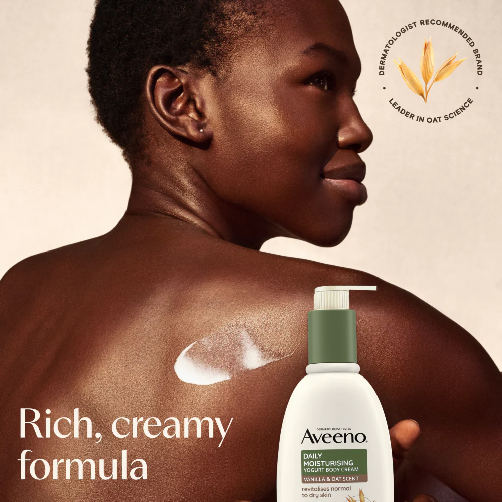 Aveeno Daily Moisturising Yogurt Vanilla & Oat Body Cream 300ml - Image 6