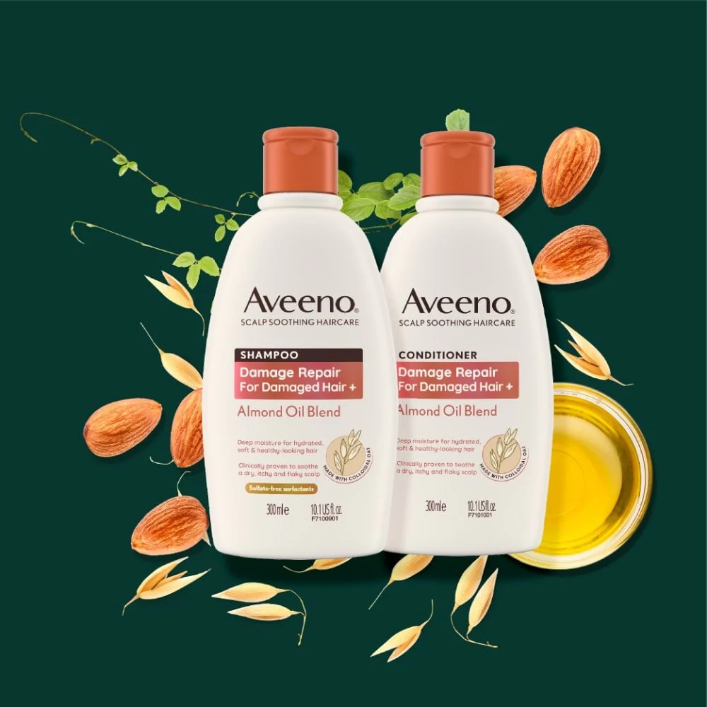 Aveeno Damage Repair+ Almond Oil Blend Shampoo 300ml - Image 6