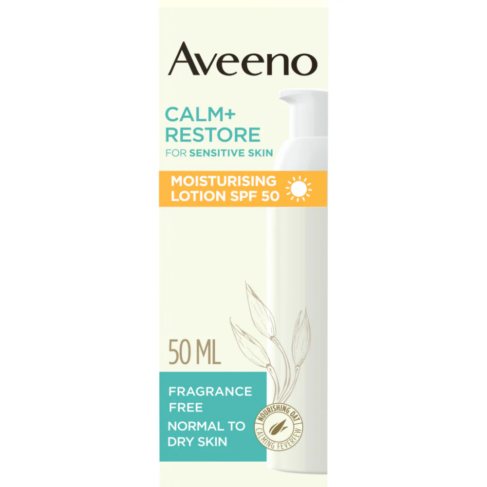 Aveeno Face Calm+ Restore Moisturising Lotion SPF50 50ml - Image 2
