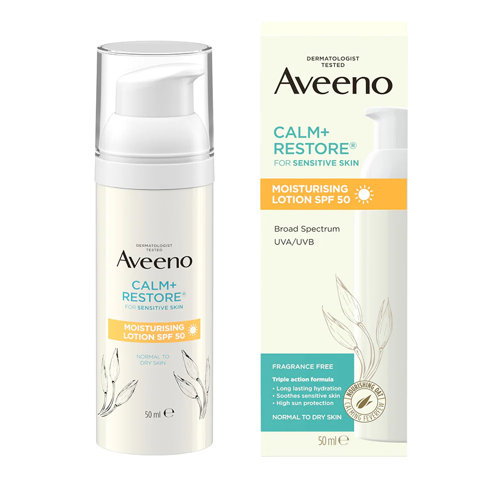 Aveeno Face Calm+ Restore Moisturising Lotion SPF50 50ml - Image 3