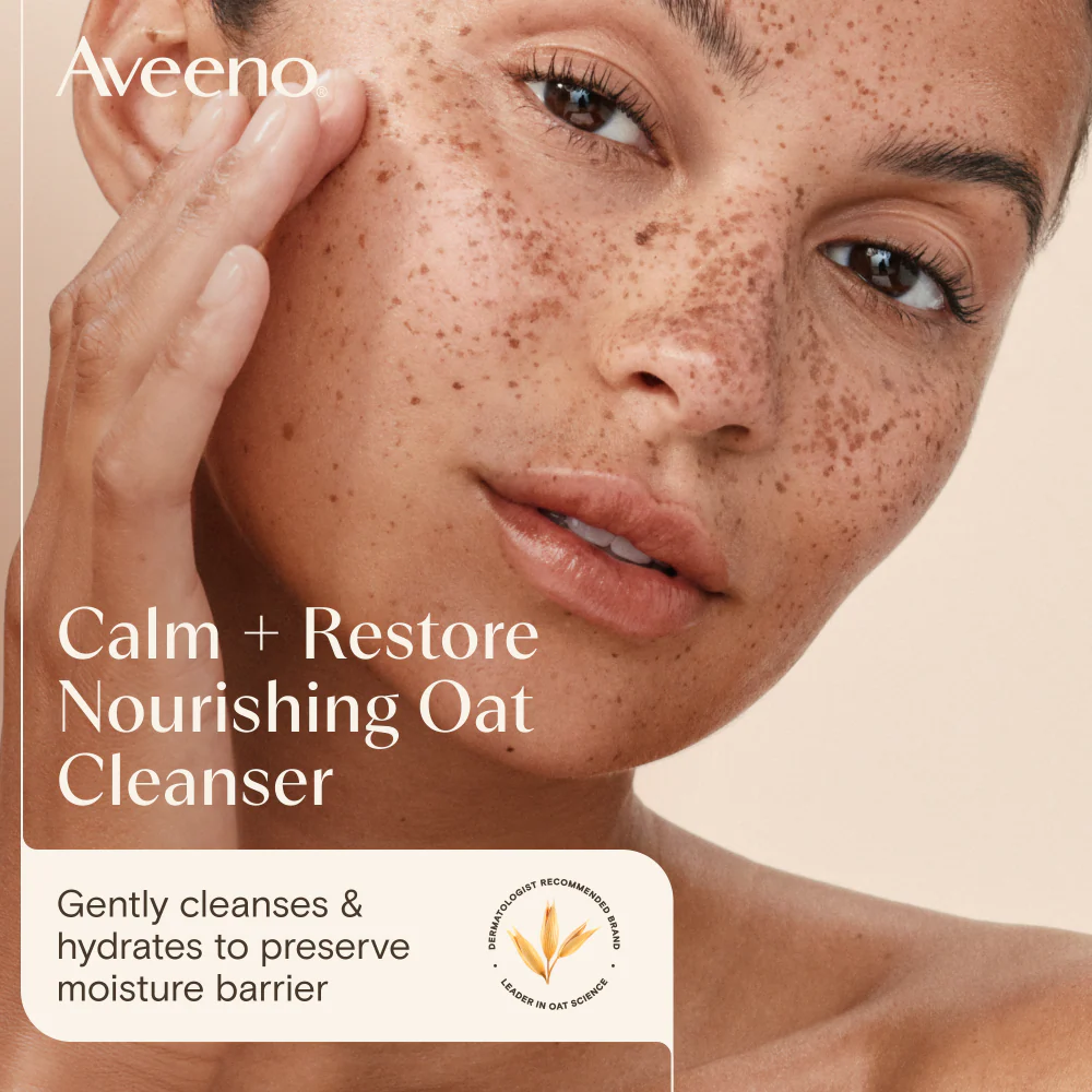 Aveeno Face Calm+ Restore Nourishing Oat Cleanser 200ml - Image 3