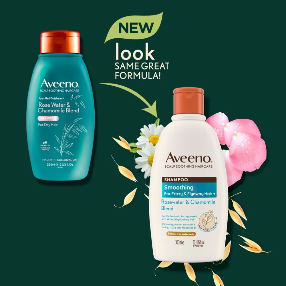 Aveeno Smoothing+ Rose Water & Chamomile Blend Conditioner 300ml - Image 5