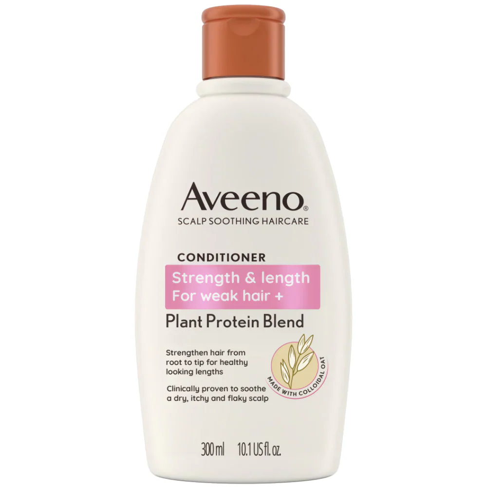 Aveeno Strength & Length Plant-Based Keratin Blend Shampoo & Conditioner Twin 2 x 300ml - Image 3