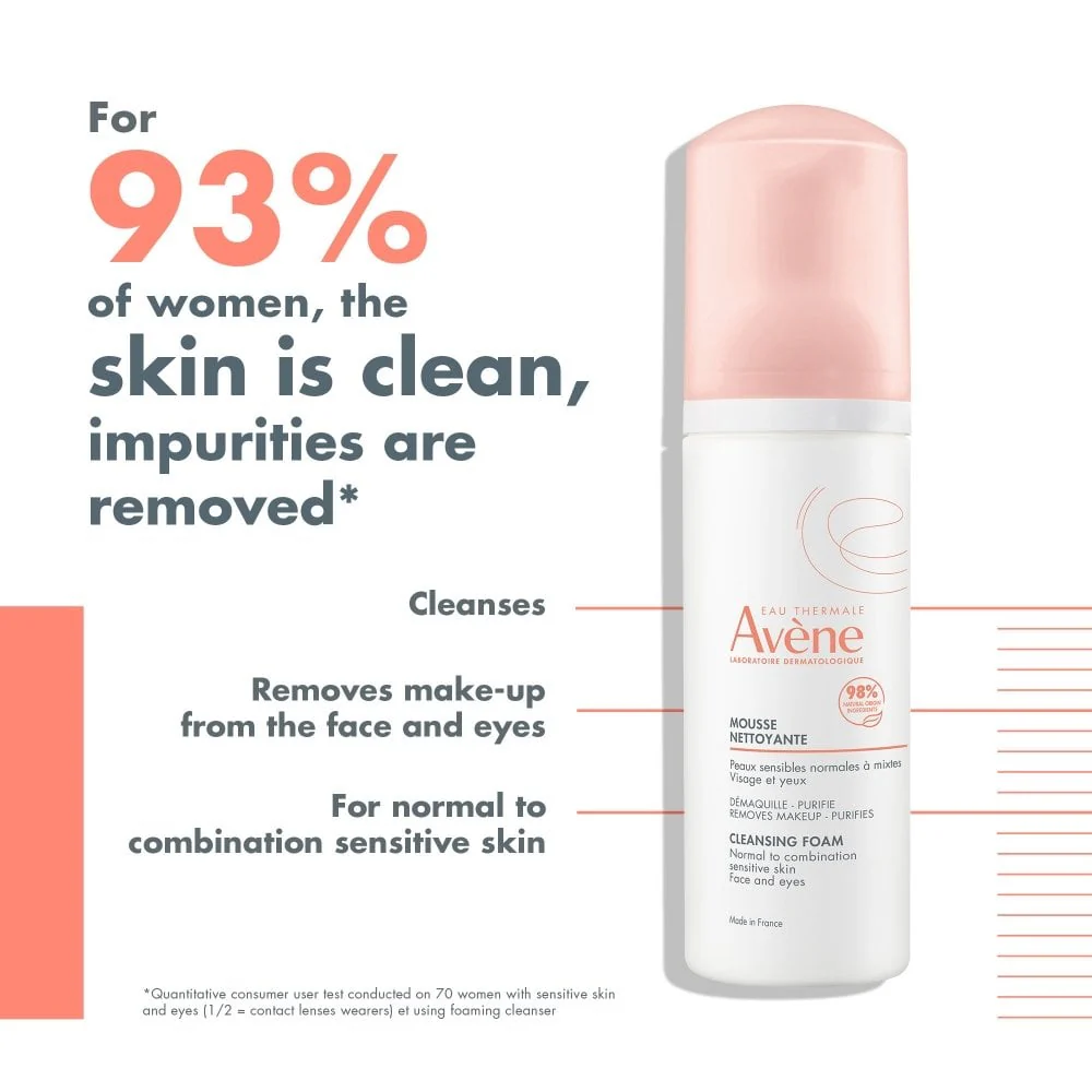 Avene Face & Eye Foam Cleanser 150ml - Image 2