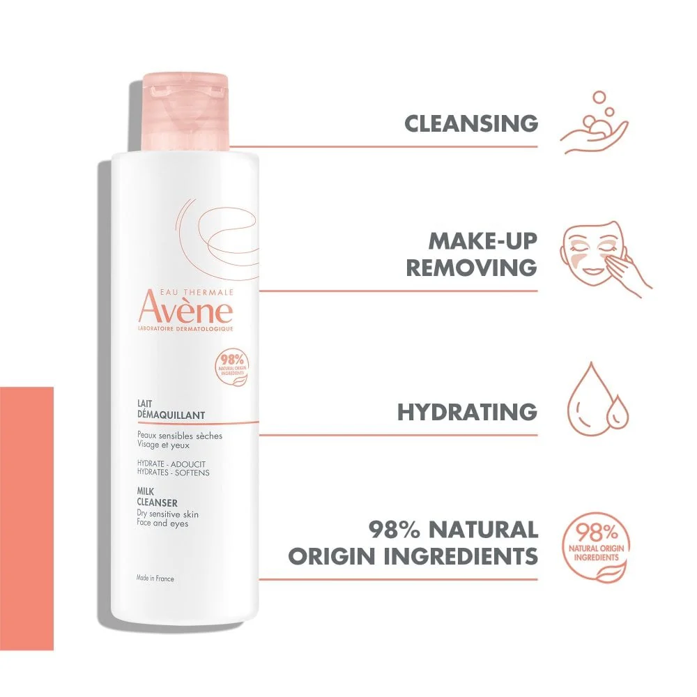 Avene Gentle Milk Face & Eye Cleanser 200ml - Image 3