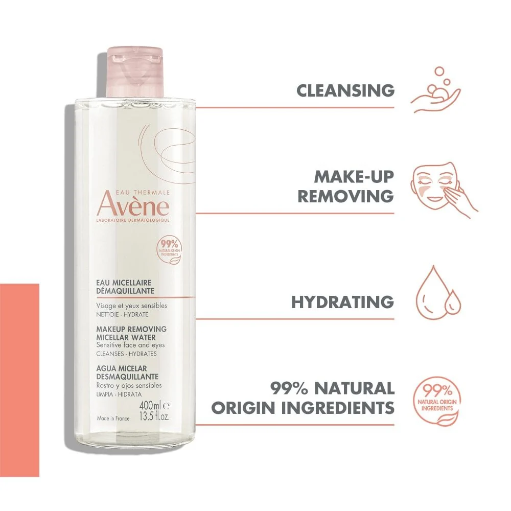 Avene Les Essentiel Makeup Removing Micellar Lotion Cleanser 400ml - Image 3