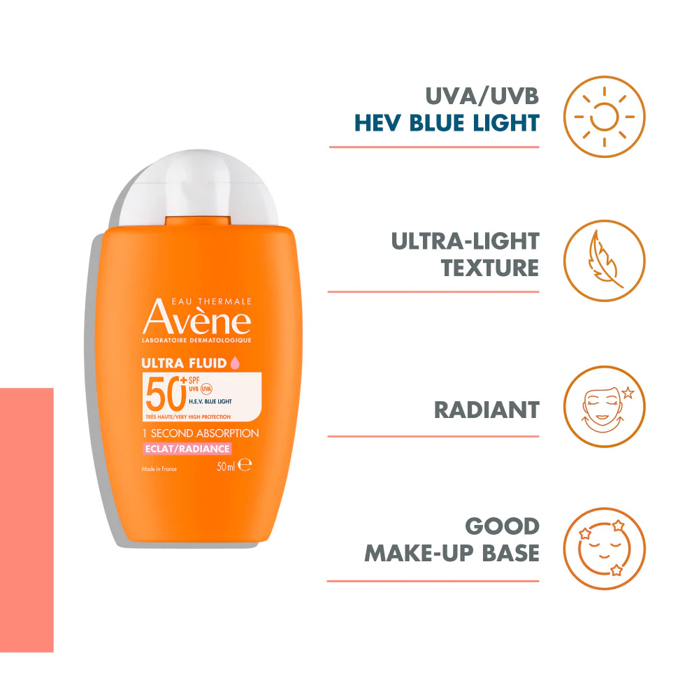 Avene Ultra Fluid Radiance Face Sunscreen SPF50+ 50ml - Image 3