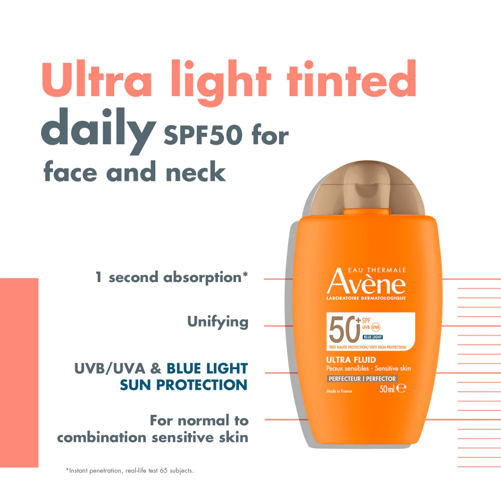 Avene Ultra Fluid Tinted Perfector Face Sunscreen SPF50+ 50ml - Image 2