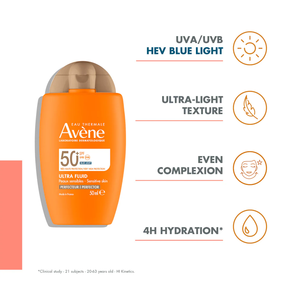 Avene Ultra Fluid Tinted Perfector Face Sunscreen SPF50+ 50ml - Image 3