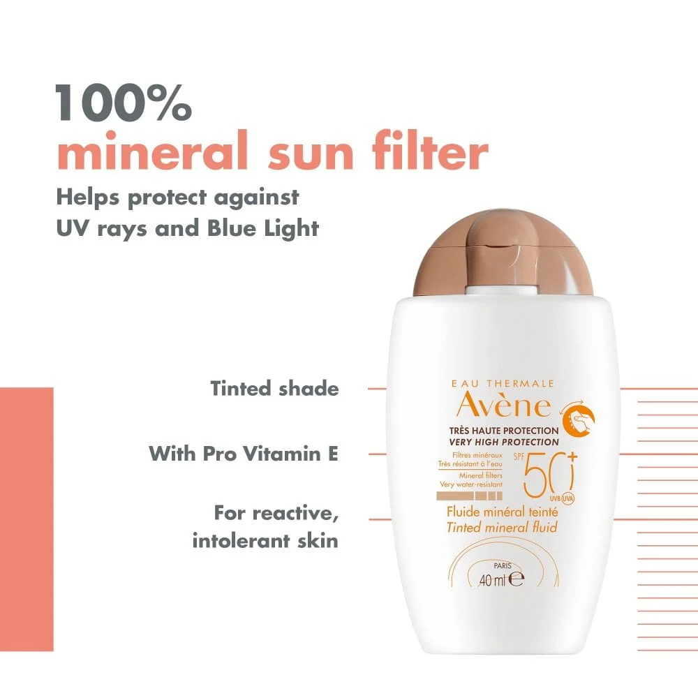 Avene Very High Protection Tinted Mineral Fluid SPF50+ 40ml - Image 2