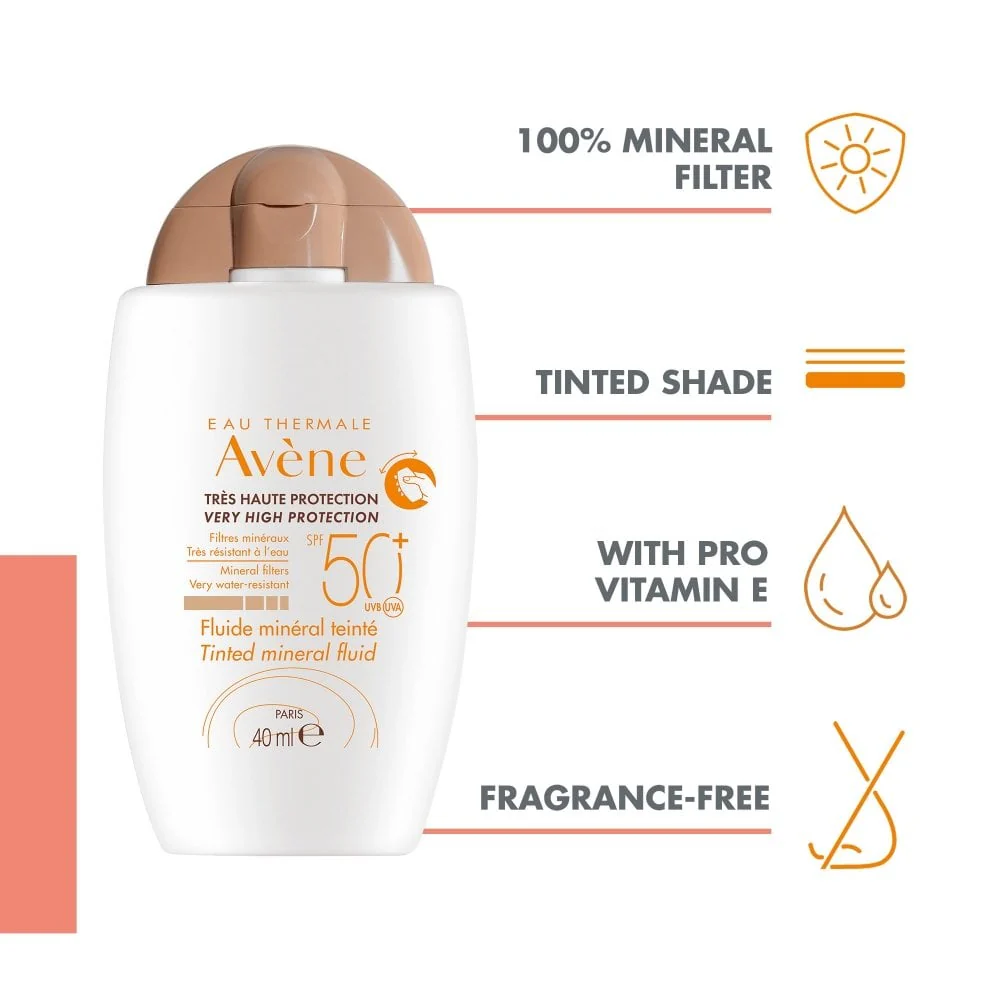 Avene Very High Protection Tinted Mineral Fluid SPF50+ 40ml - Image 3