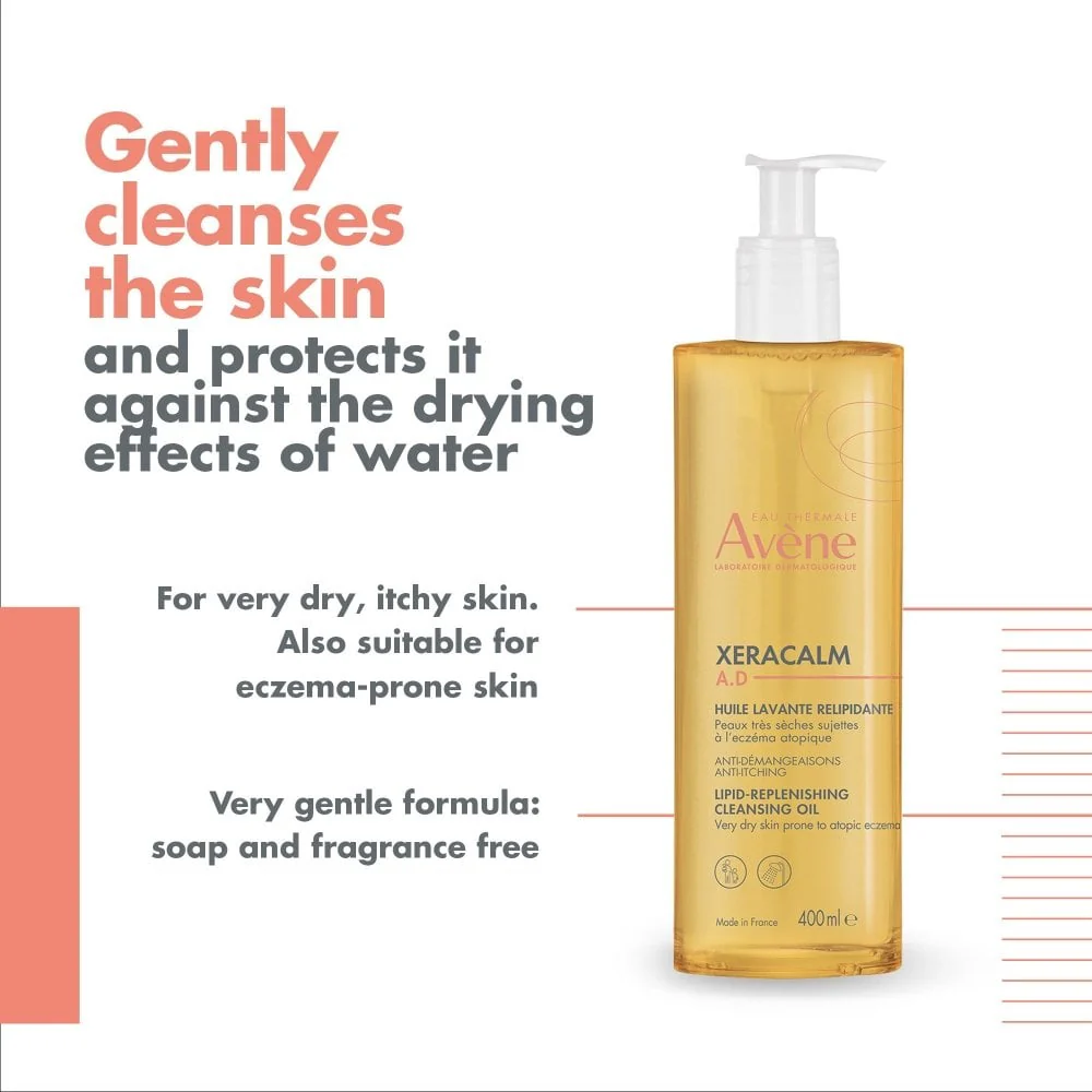Avene XeraCalm A.D. Lipid-Replenishing Cleansing Oil 400ml - Image 3