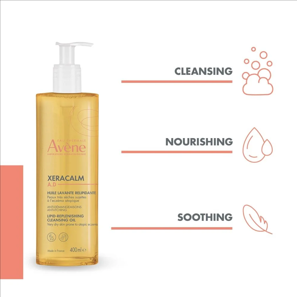 Avene XeraCalm A.D. Lipid-Replenishing Cleansing Oil 400ml - Image 4