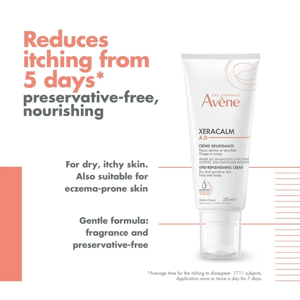 Avene XeraCalm A.D. Lipid-Replenishing Cream Moisturiser 200ml - Image 3