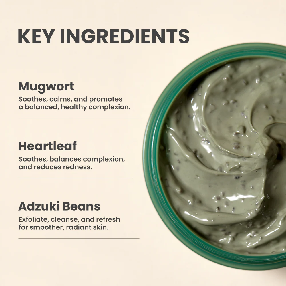 Axis-Y 6+1+1 Mugwort Pore Clarifying Wash Off Mask Pack 100ml - Image 4