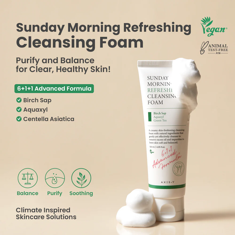 Axis-Y 6+1+1 Sunday Morning Refreshing Cleansing Foam 120ml - Image 3