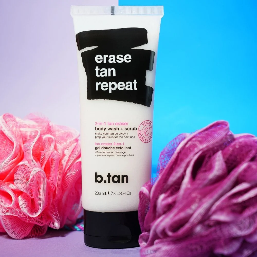 b.tan Erase Tan Repeat 2-in-1 Tan Eraser Body Wash & Scrub 236ml - Image 4