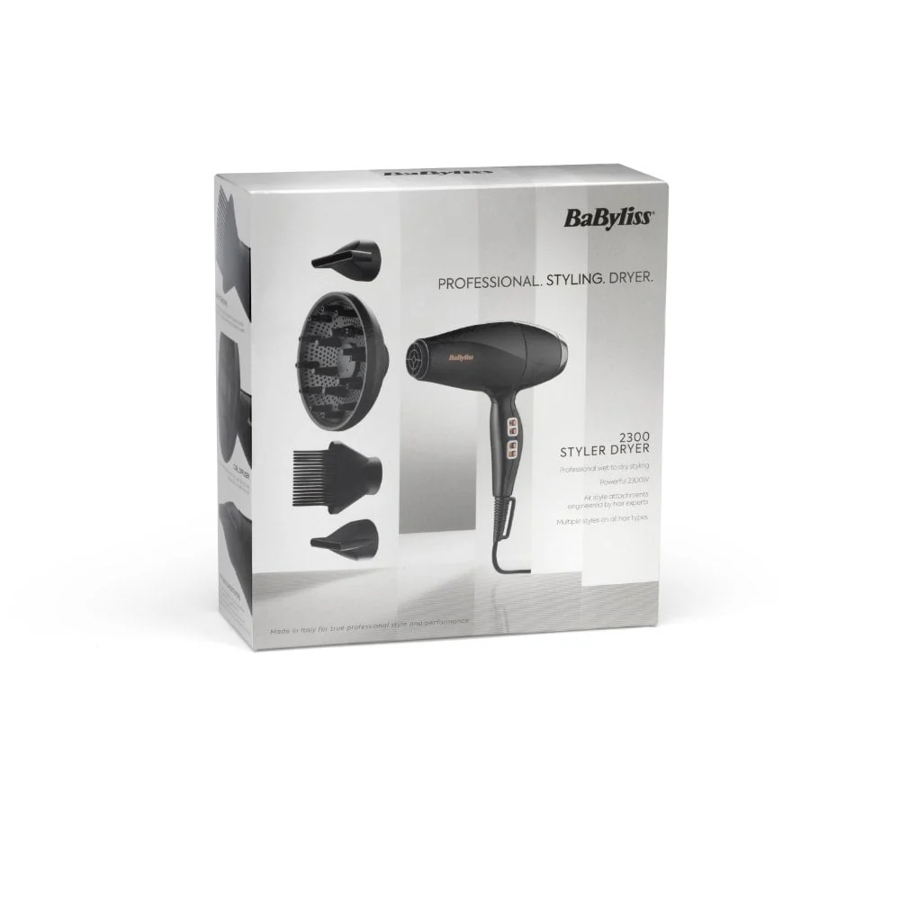 BaByliss Italian 2300 Hair Dryer with Diffuser Black 6716DU - Image 16