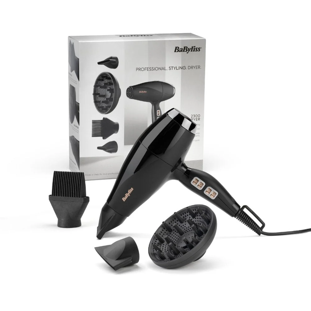 BaByliss Italian 2300 Hair Dryer with Diffuser Black 6716DU - Image 4