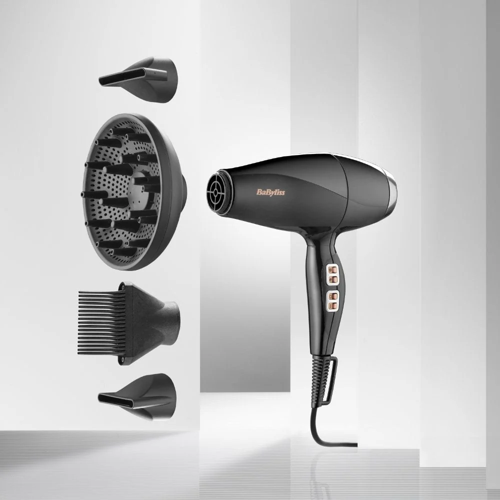 BaByliss Italian 2300 Hair Dryer with Diffuser Black 6716DU - Image 5
