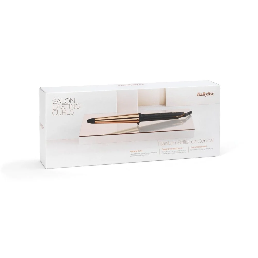 BaByliss Titanium Brilliance Conical Wand 19-32mm Rose Gold 2358U - Image 10
