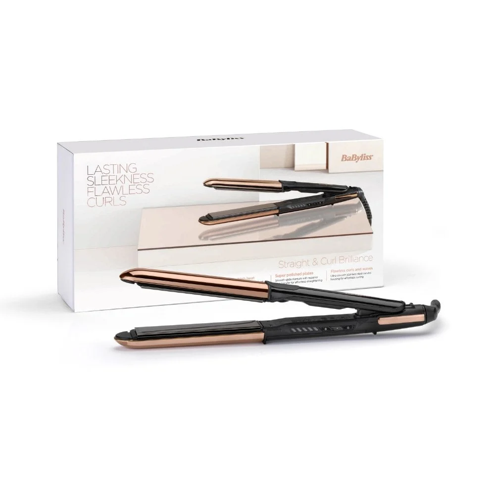 BaByliss Titanium Brilliance Straight & Curl Hair Straightener Rose Gold 2481U - Image 4